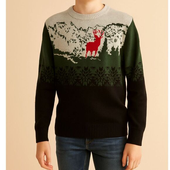 Dockers Young Men's Small Winter Festive Christmas Crewneck Pullover Sweater #F - Picture 1 of 6
